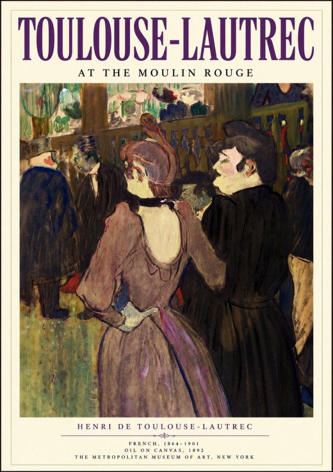 Toulouse-Lautrec At the Moulin Rouge XIV No3 - Póster