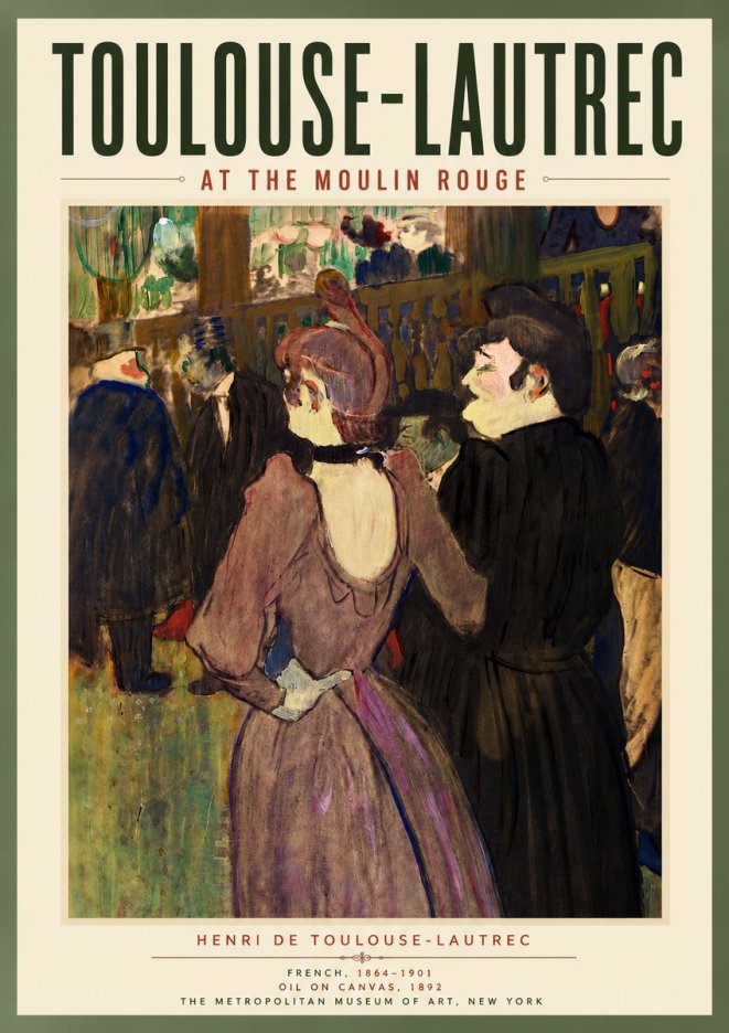 Toulouse-Lautrec At the Moulin Rouge XIV No6 - Póster
