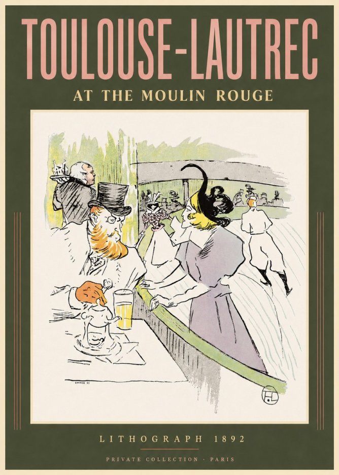 Toulouse-Lautrec At the Moulin Rouge XV No2 - Póster