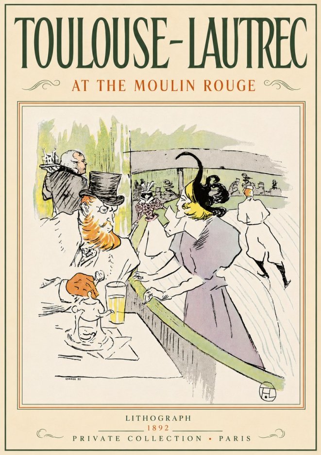 Toulouse-Lautrec At the Moulin Rouge XV No5 - Póster