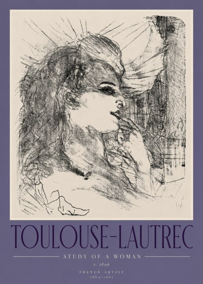 Toulouse-Lautrec Study of a Woman I No2 - Póster