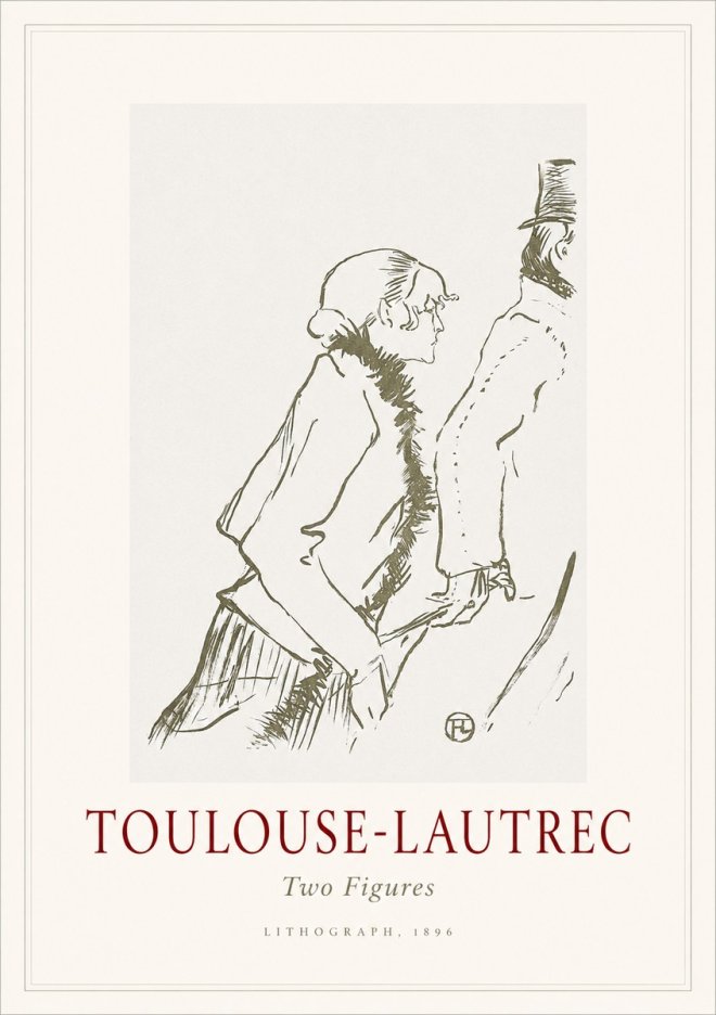 Toulouse-Lautrec Two Figures No1 - Póster