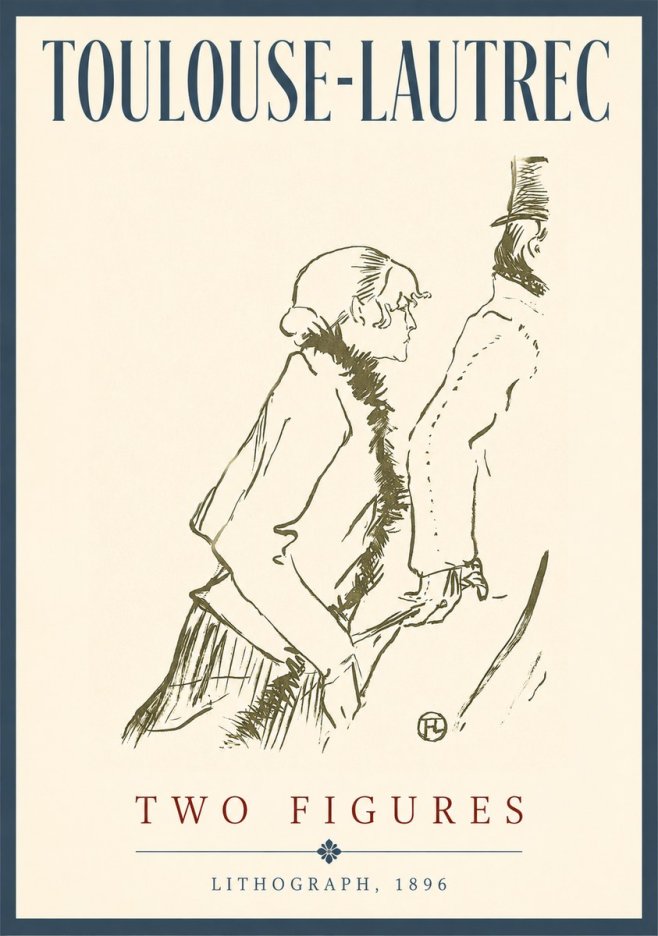 Toulouse-Lautrec Two Figures No3 - Póster
