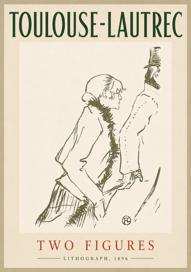 Toulouse-Lautrec Two Figures No4 - Póster