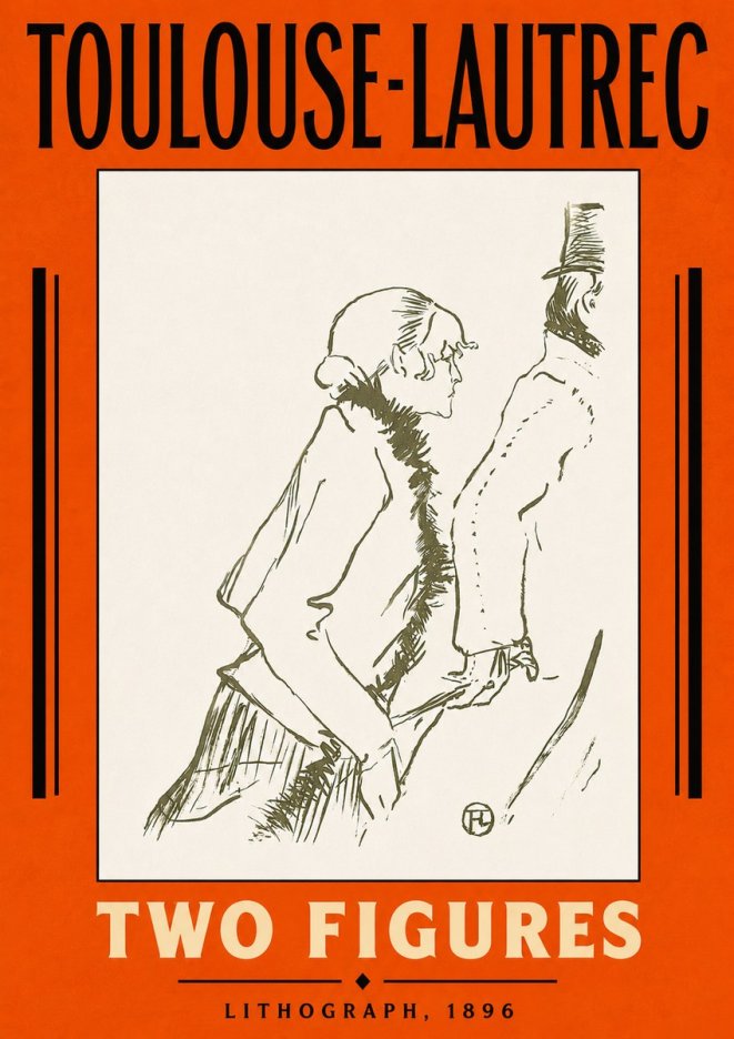 Toulouse-Lautrec Two Figures No5 - Póster