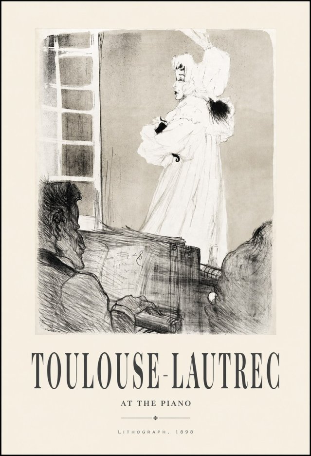 Toulouse-Lautrec At the Piano No1 - Póster