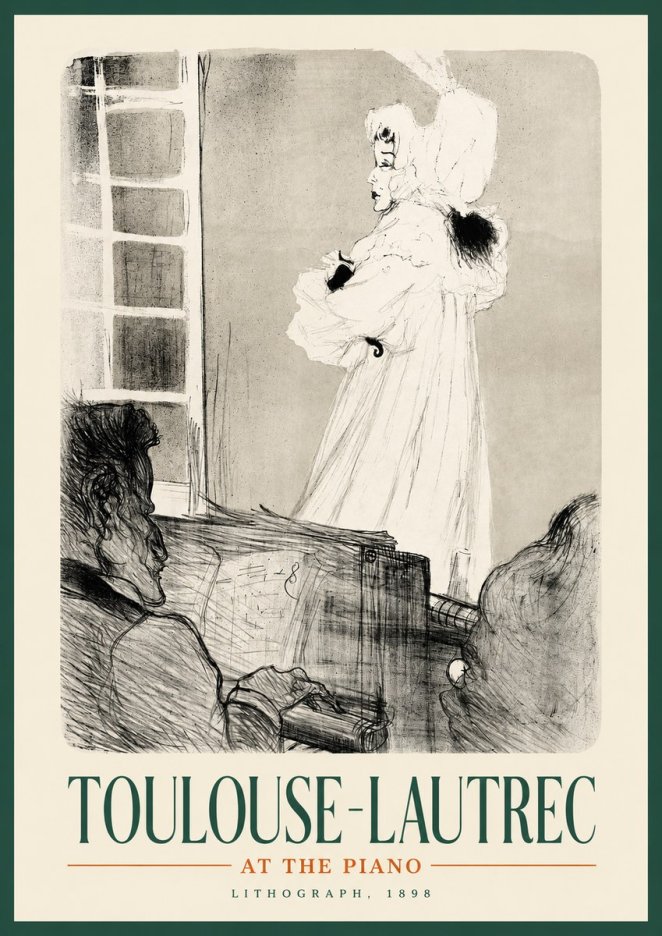 Toulouse-Lautrec At the Piano No2 - Póster