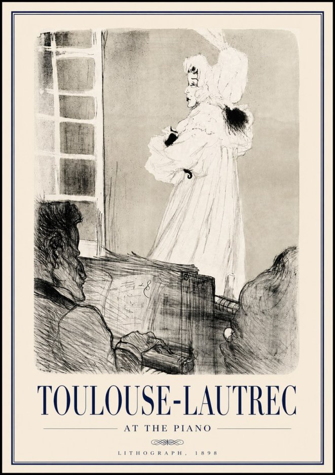 Toulouse-Lautrec At the Piano No3 - Póster