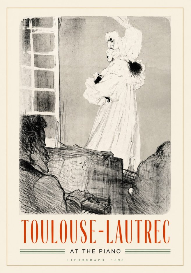 Toulouse-Lautrec At the Piano No4 - Póster