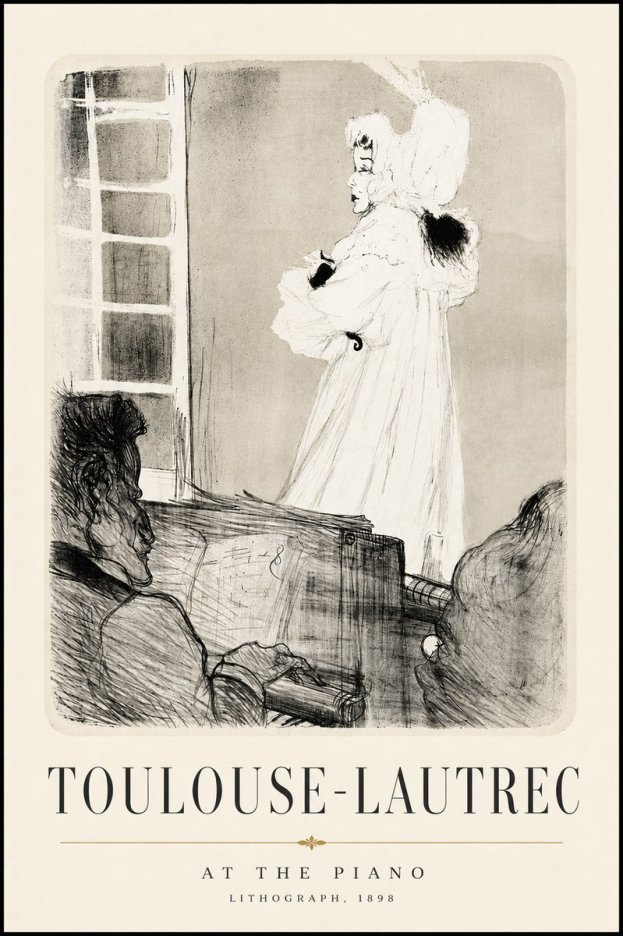 Toulouse-Lautrec At the Piano No6 - Póster