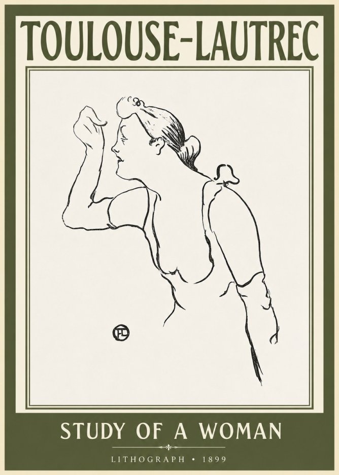 Toulouse-Lautrec Study of a Woman II No2 - Póster
