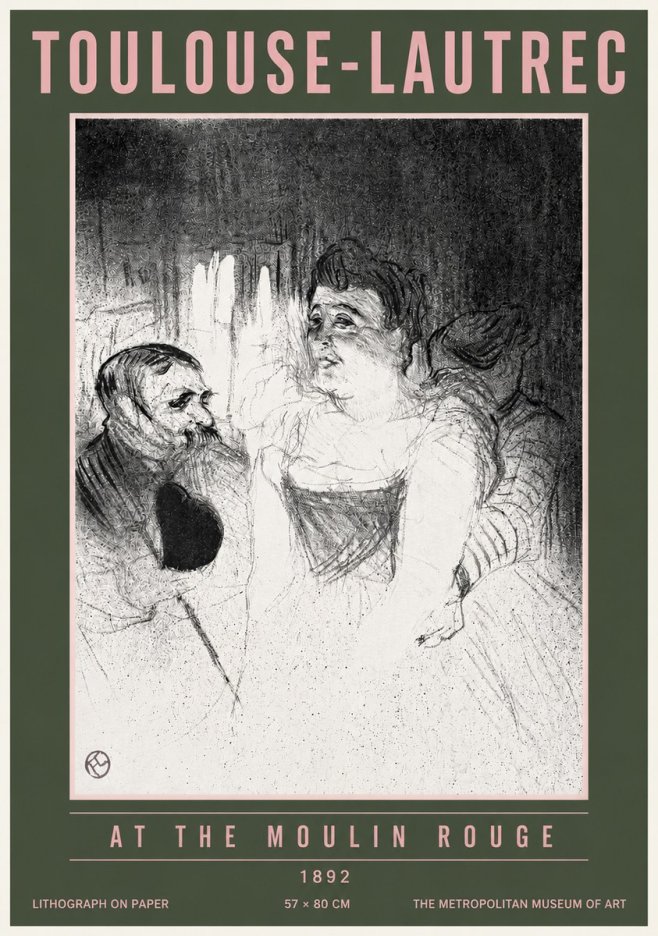 Toulouse-Lautrec At the Moulin Rouge XVII No4 - Póster