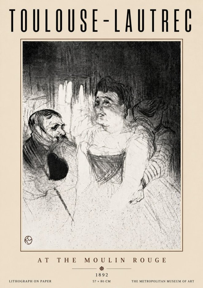 Toulouse-Lautrec At the Moulin Rouge XVII No5 - Póster