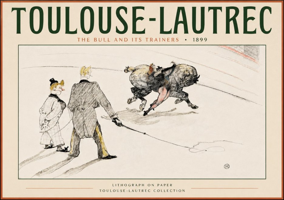 Toulouse-Lautrec The Bull and Its Trainers No4 - Póster