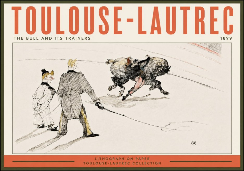 Toulouse-Lautrec The Bull and Its Trainers No5 - Póster