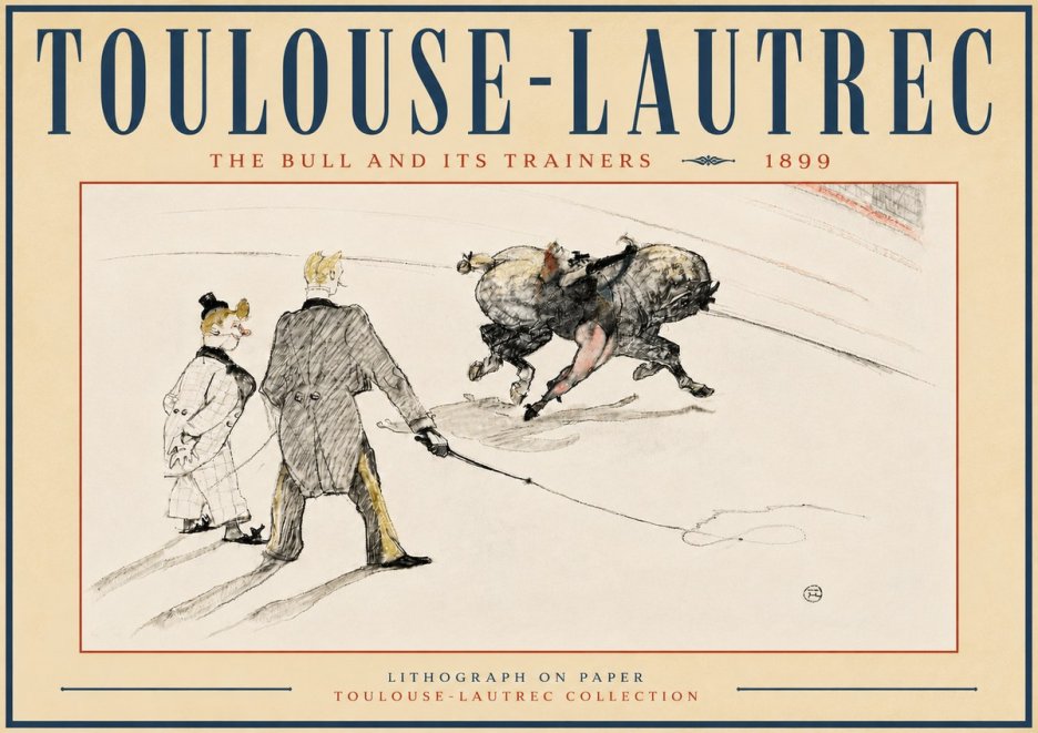 Toulouse-Lautrec The Bull and Its Trainers No6 - Póster