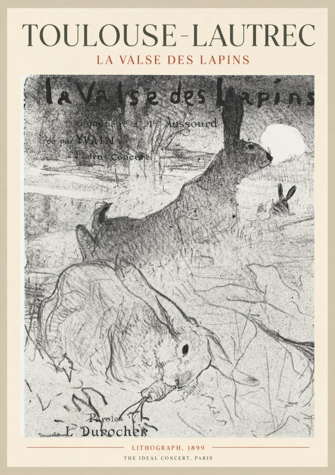 Toulouse-Lautrec La Valse Des Lapins No1 - Póster