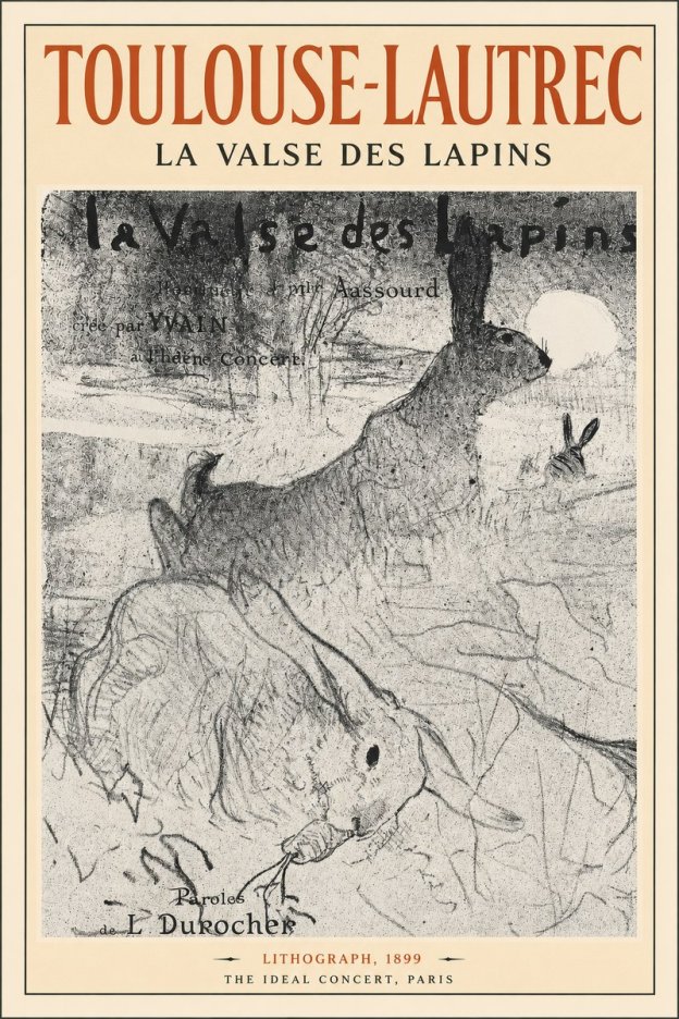 Toulouse-Lautrec La Valse Des Lapins No2 - Póster