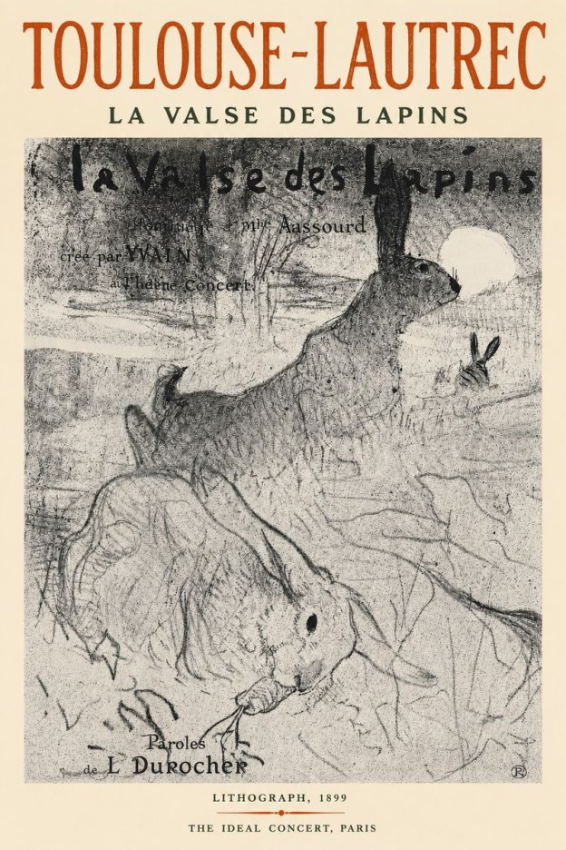Toulouse-Lautrec La Valse Des Lapins No3 - Póster