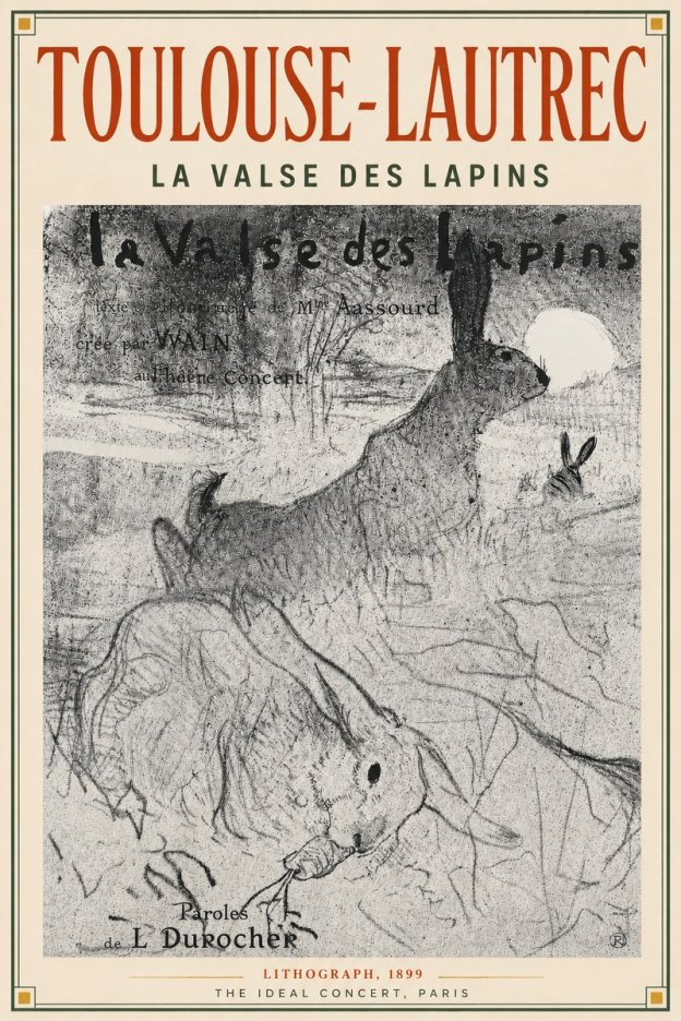 Toulouse-Lautrec La Valse Des Lapins No4 - Póster