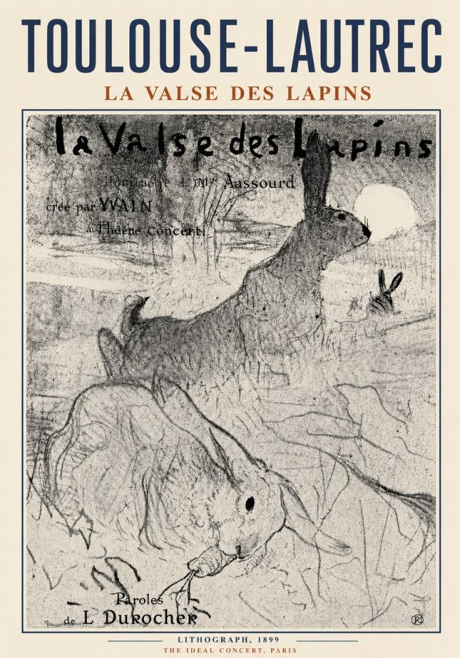 Toulouse-Lautrec La Valse Des Lapins No5 - Póster