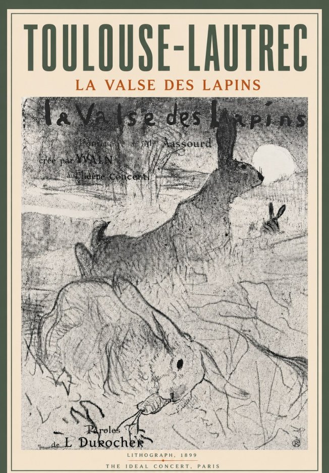 Toulouse-Lautrec La Valse Des Lapins No6 - Póster