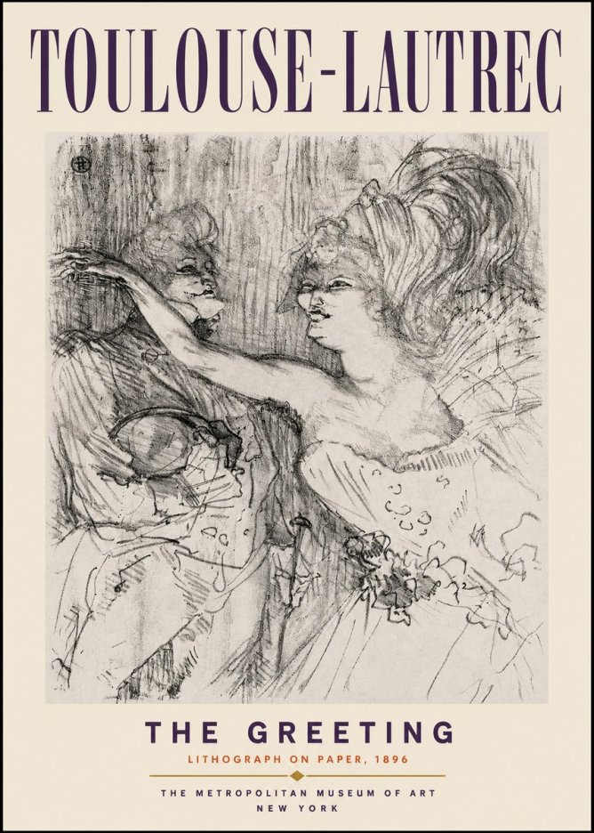 Toulouse-Lautrec The Greeting No2 - Póster