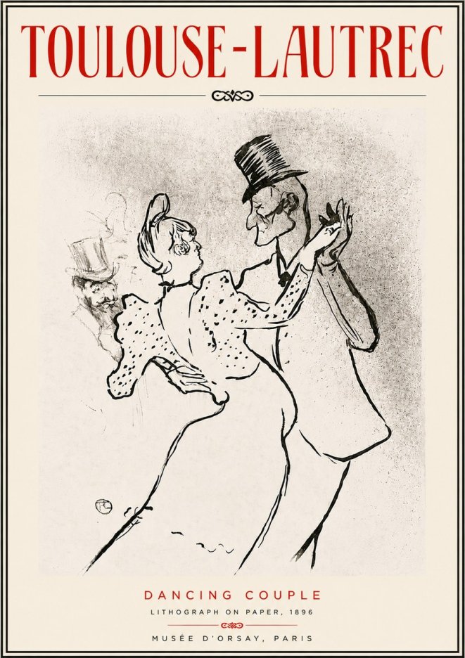 Toulouse-Lautrec Dancing Couple No5 - Póster