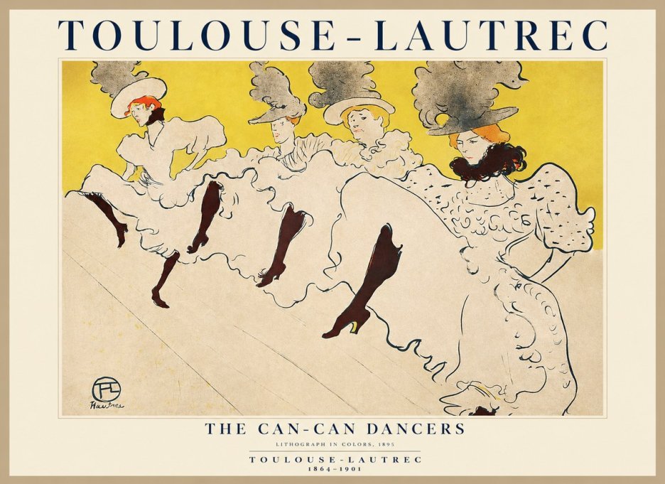 Toulouse-Lautrec The Can-can Dancers No1 - Póster