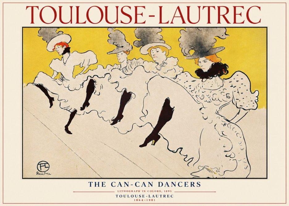 Toulouse-Lautrec The Can-can Dancers No3 - Póster