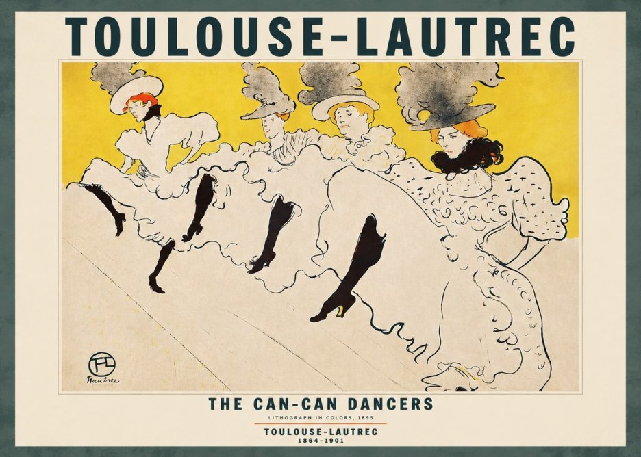 Toulouse-Lautrec The Can-can Dancers No4 - Póster