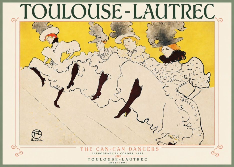 Toulouse-Lautrec The Can-can Dancers No5 - Póster