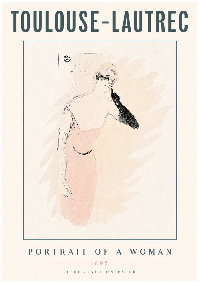 Toulouse-Lautrec Portrait of a Woman IV No5 - Póster