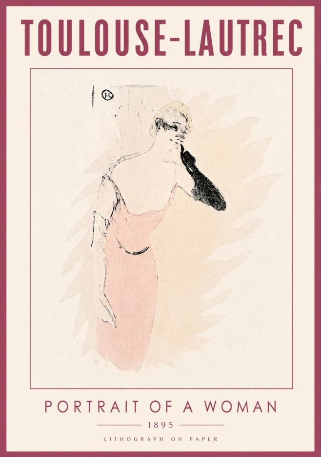 Toulouse-Lautrec Portrait of a Woman IV No6 - Póster