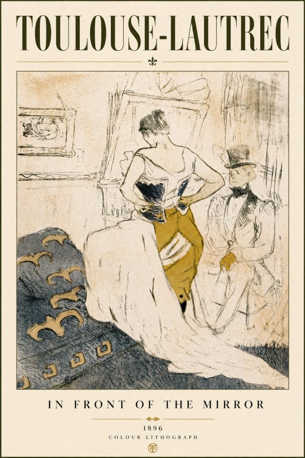 Toulouse-Lautrec In Front of the Mirror No4 - Póster
