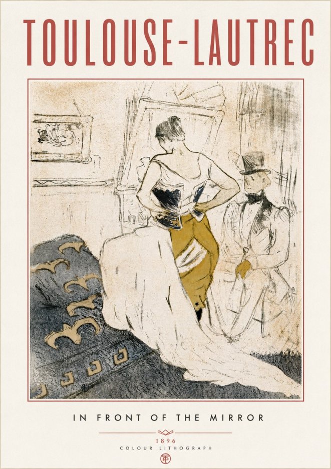 Toulouse-Lautrec In Front of the Mirror No6 - Póster