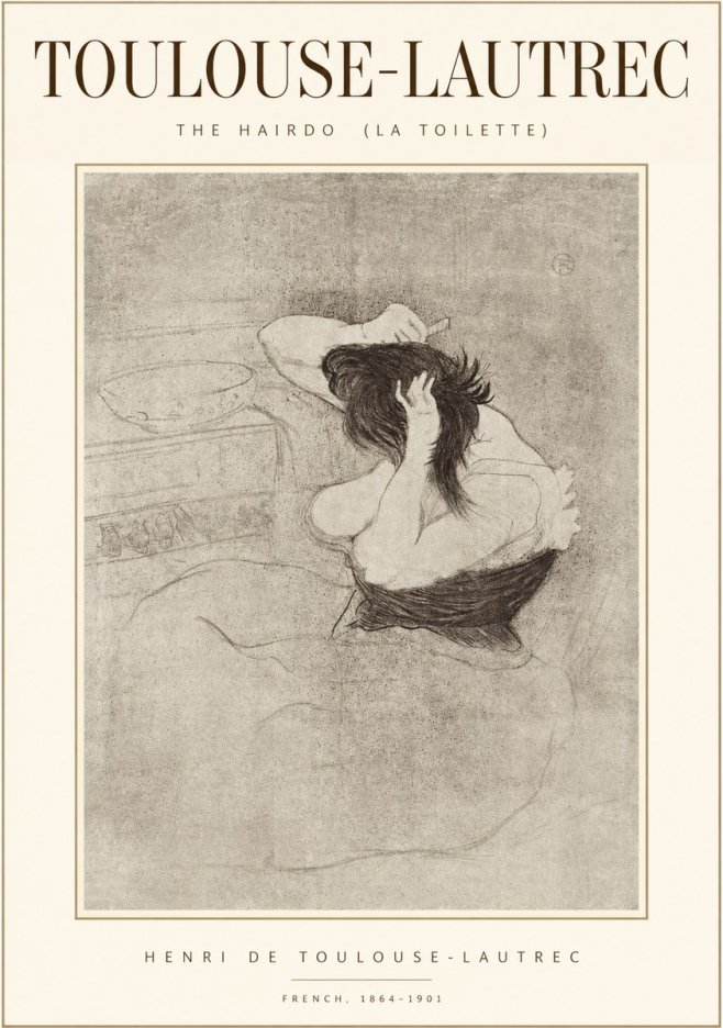 Toulouse-Lautrec The Hairdo (La Toilette) No1 - Póster