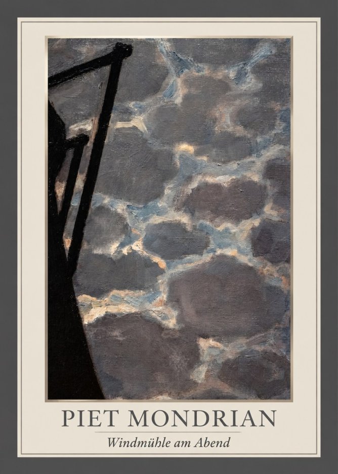 Piet Mondrian Windmühle Am Abend I No1 - Póster