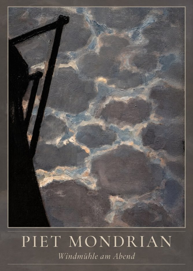 Piet Mondrian Windmühle Am Abend I No4 - Póster