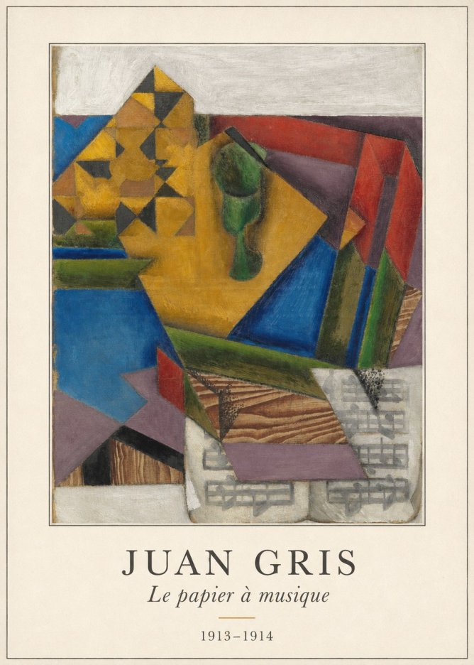 Juan Gris Le Papier À Musique No4 - Póster