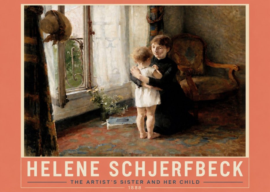 Helene Schjerfbeck The Artist's Sister and Her Child No4 - Póster