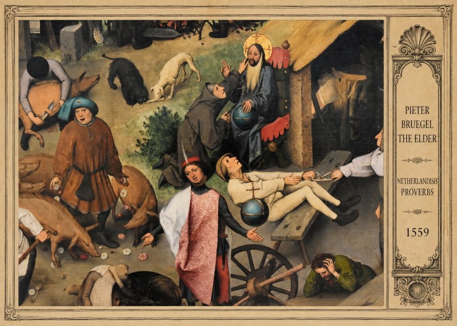 Pieter Bruegel Netherlandish Proverbs IV No3 - Póster