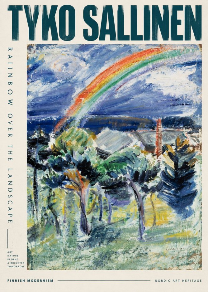 Tyko Sallinen Rainbow over the Landscape No5 - Póster