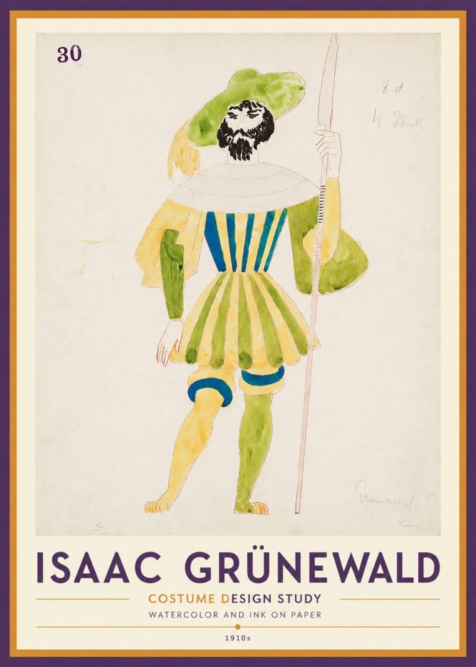 Isaac Grünewald Study for Costume Design No2 - Póster