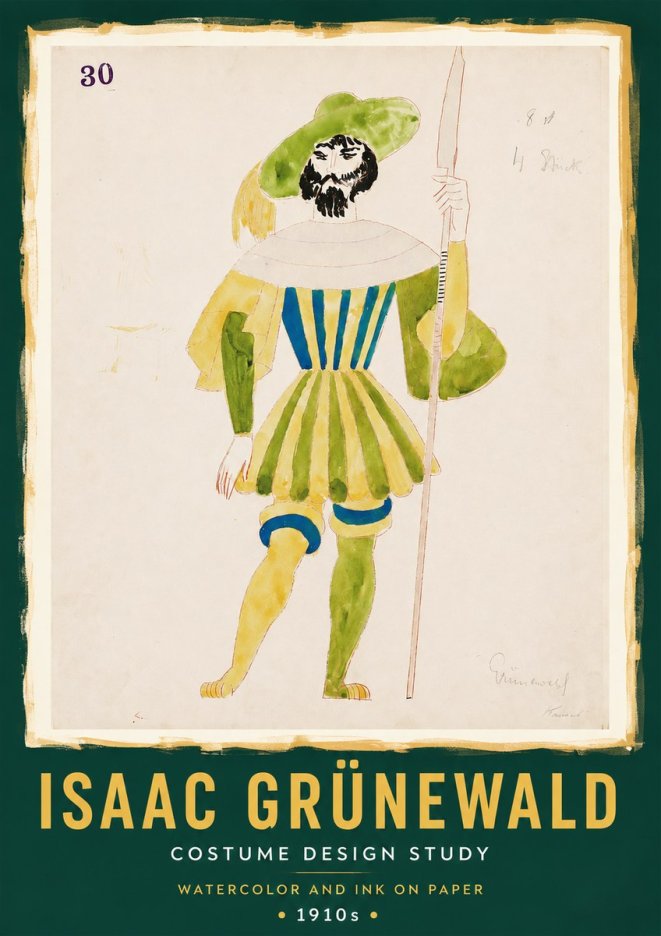 Isaac Grünewald Study for Costume Design No3 - Póster