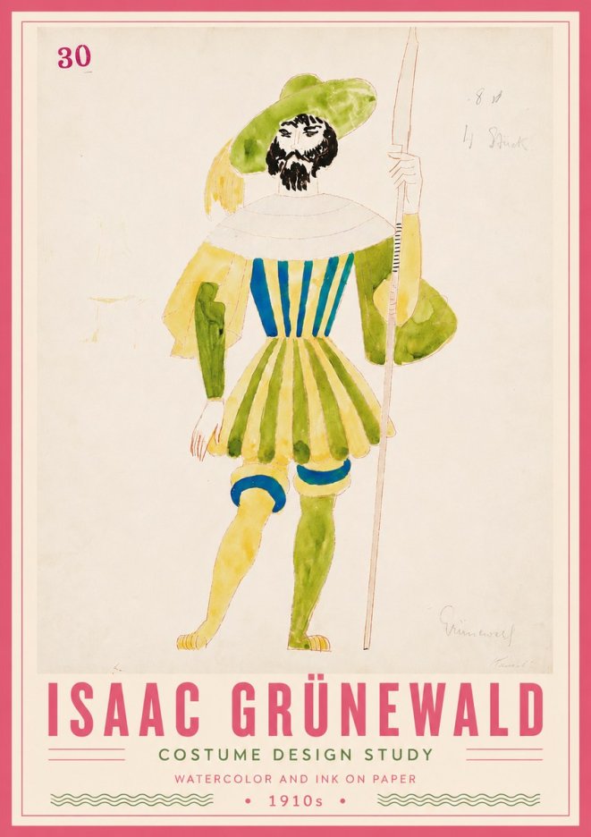 Isaac Grünewald Study for Costume Design No6 - Póster