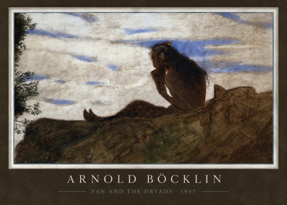 Arnold Böcklin Pan and the Dryads No4 - Póster