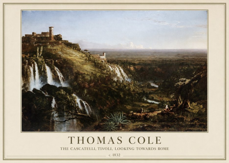 Thomas Cole The Cascatelli, Tivoli, Looking Towards Rome No4 - Póster