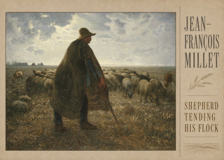 Jean-François Millet Shepherd Tending His Flock No2 - Póster