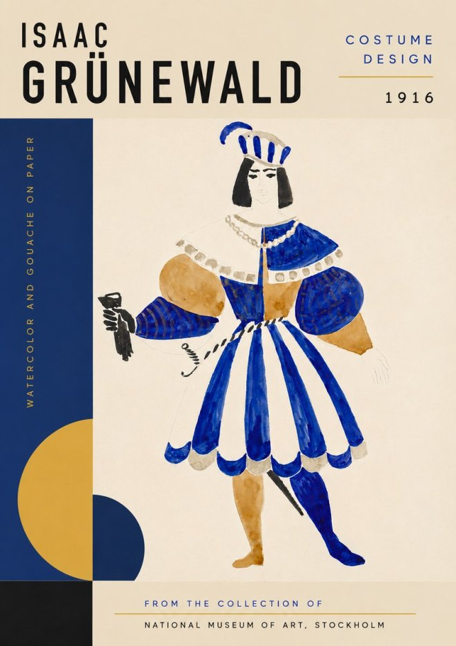 Isaac Grünewald Costume Design III No3 - Póster
